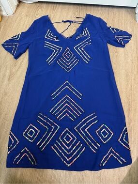 Never Worn French Connection Blue Sequin Mini Dress